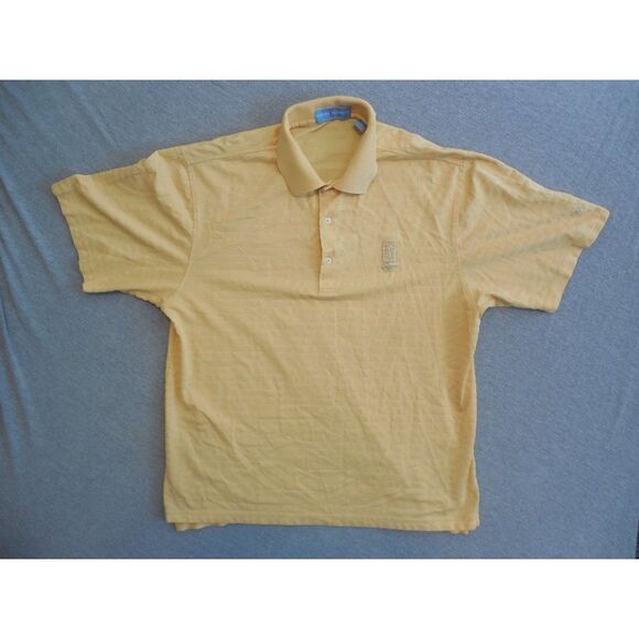 Fairway Greene Polo Men Sz L Pureformance The Players Golf Yellow Short Sleeve - Picture 1 of 7